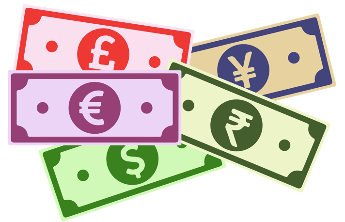 Banknotes of major currencies